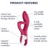 Satisfyer Embrace Me - акумулаторен вибратор с клиторна приставка (червен)