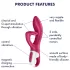 Satisfyer Embrace Me - вибратор с клиторен стимулатор - акумулаторен - червен