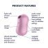 Satisfyer Памучен Бонбон - акумулаторен въздушно-вълнов клитор стимулатор (лилав)