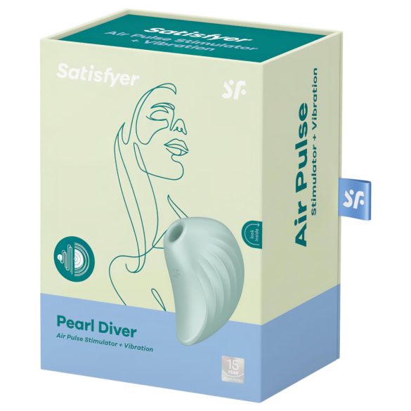 Satisfyer Pearl Diver - вибратор с въздушни вълни за клитор (мента)