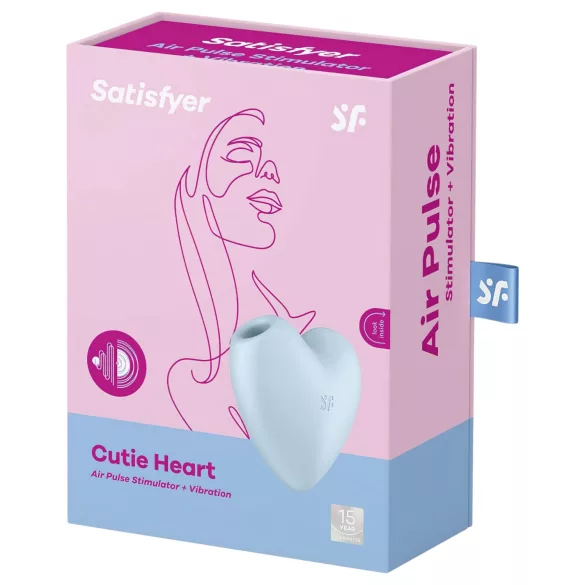 Satisfyer Cutie Heart - вибратор с въздушни вълни за клитор - акумулаторен, син
