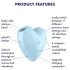 Satisfyer Cutie Heart - вибратор с въздушни вълни за клитор - акумулаторен, син