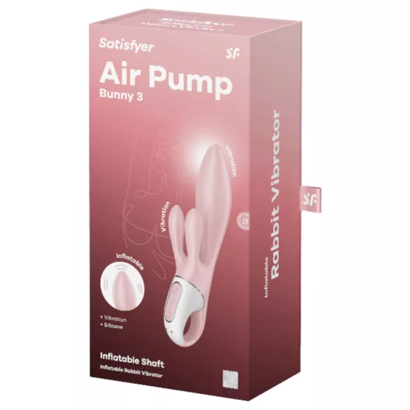 Satisfyer Air Pump Bunny 3 - вибриращ дилдо с помпа - розов