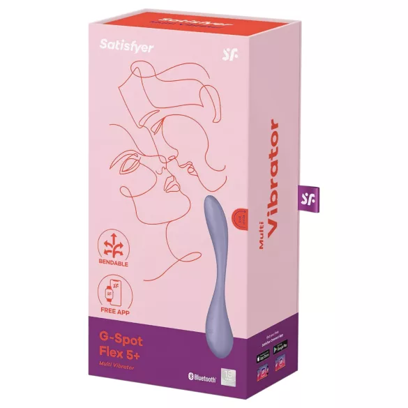 Satisfyer G-spot Flex 5 - вибратор за G-точка с управление чрез приложение (лилав)