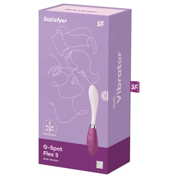 Satisfyer - вибратор за G-точка с акумулатор - розово-червен G-Spot Flex 3