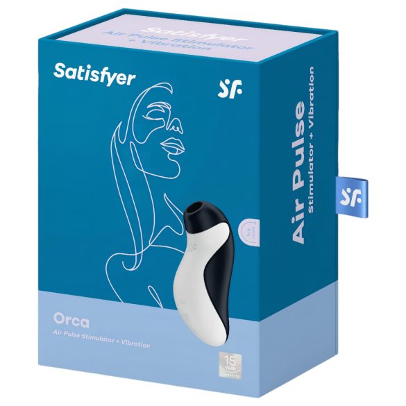 Satisfyer Orca - водоустойчив клитор стимулатор с въздушни вълни - черно-бял