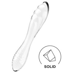   Satisfyer Dazzling Crystal 1 - двустранно стъклено дилдо (прозрачно)