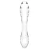 Satisfyer Dazzling Crystal 1 - двустранно стъклено дилдо - прозрачно