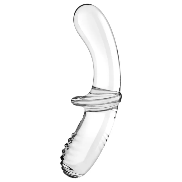 Satisfyer Double Crystal - двустранно стъклено дилдо - прозрачно