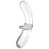 Satisfyer Double Crystal - двустранно стъклено дилдо (прозрачно)