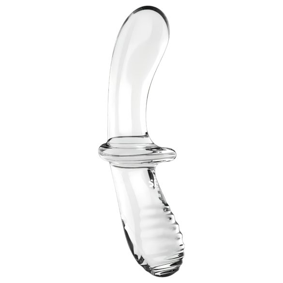 Satisfyer Double Crystal - двустранно стъклено дилдо - прозрачно