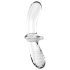 Satisfyer Double Crystal - двустранно стъклено дилдо (прозрачно)