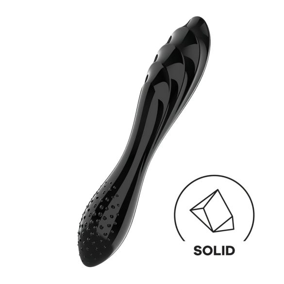 Satisfyer Dazzling Crystal 1 - двоен стъклен вибратор (черен)