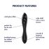 Satisfyer Dazzling Crystal 1 - двоен стъклен вибратор (черен)