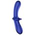 Satisfyer Double Crystal - двоен стъклен дилдо (син)