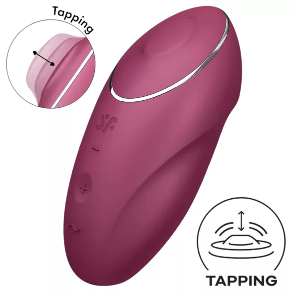 Satisfyer Tap & Climax 1 - вибратор и клитор стимулатор 2в1 - червен