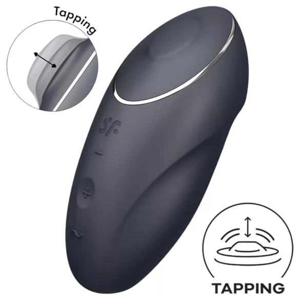 Satisfyer Tap & Climax 1 - вибратор за клитора 2 в 1 - черен