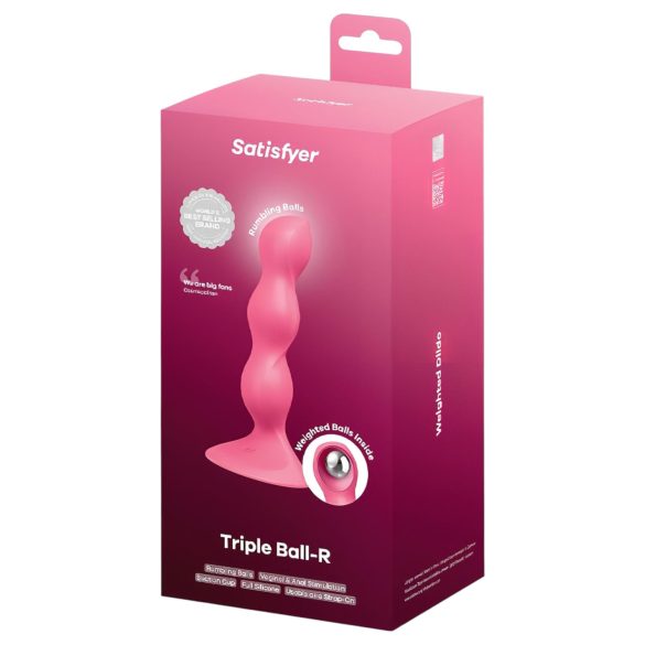 Satisfyer Triple Ball-R - анален вибратор с топчета - розов