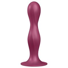   Satisfyer Double Ball-R - дилдо с вендуза и тежести - червен