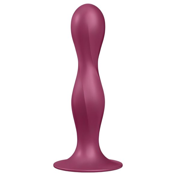 Satisfyer Double Ball-R - дилдо с вендуза и тежести - червен