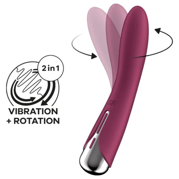 Satisfyer Spinning Vibe 1 - вибратор за G-точка с въртяща глава - червен