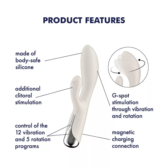 Satisfyer Spinning Rabbit 1 - въртящ се клитор стимулатор вибратор - бежов