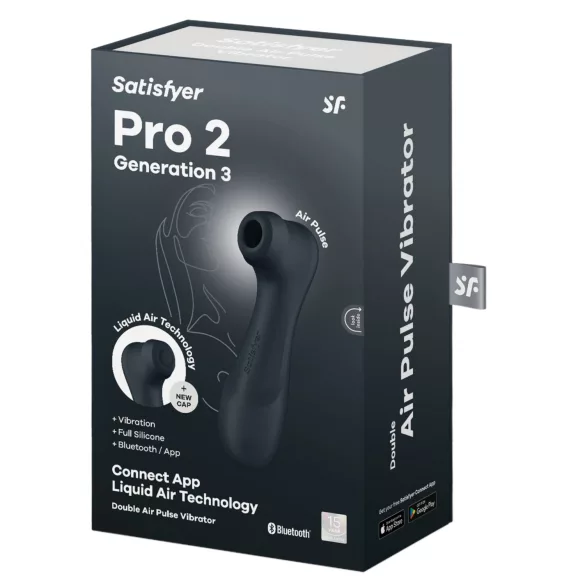 Satisfyer Pro2 Gen3 - вибратор за клитор с въздушни вълни с управление чрез приложение (тъмносив)