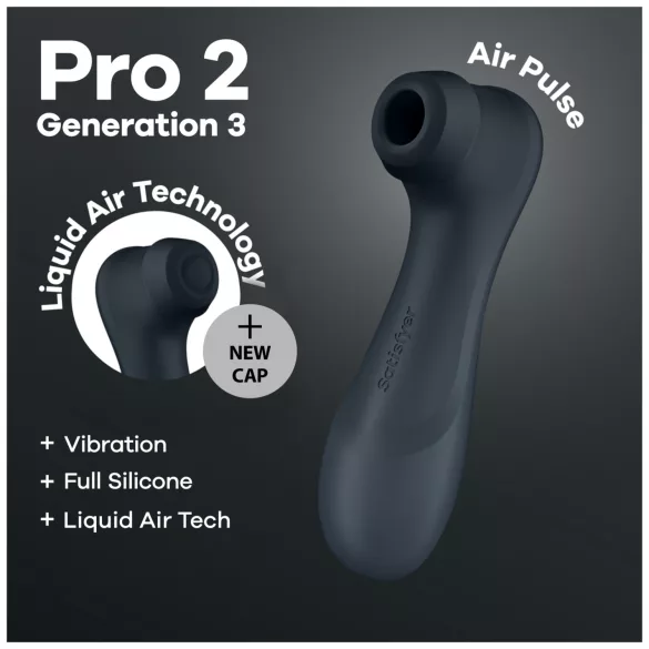 Satisfyer Pro2 Gen3 - вибратор със въздушни вълни за клитор - тъмносив
