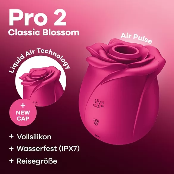 Satisfyer Pro 2 Classic Blossom - вибратор за клитор с въздушни вълни (червен)