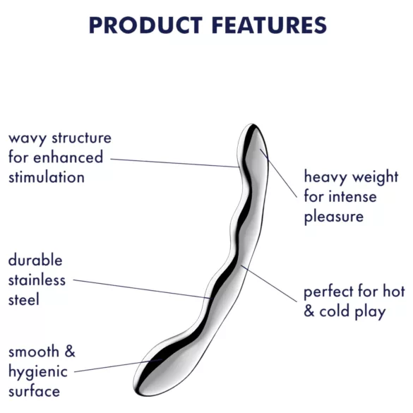 Satisfyer Cosmic Crest 2 - метален дилдо с вълнообразна форма - сребрист