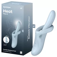   Satisfyer Heat Flex 4 - загряващ вибратор с клиторен накрайник (син)