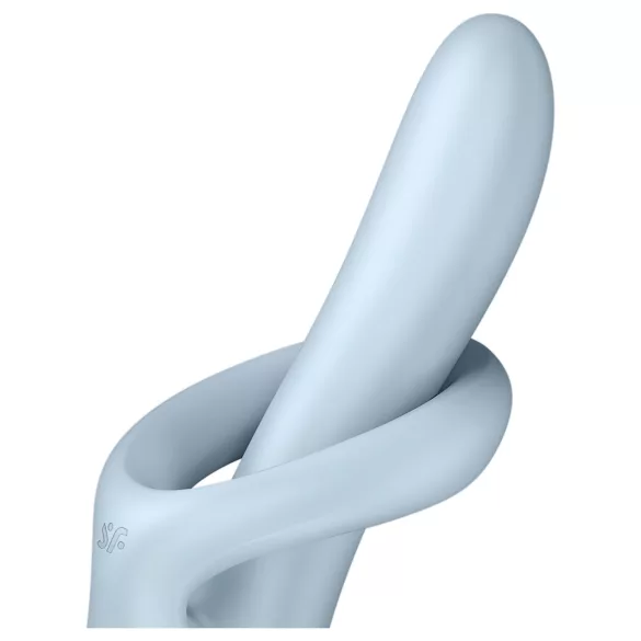 Satisfyer Heat Flex 4 - загряващ вибратор с клиторен накрайник (син)