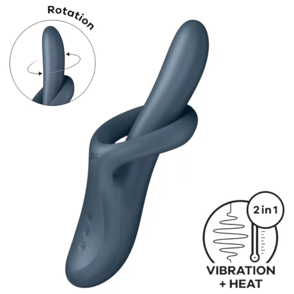 Satisfyer Heat Flex 4 - вибратор за клитор с нагряваща функция - сив