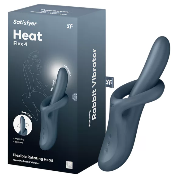 Satisfyer Heat Flex 4 - вибратор с нагряващо рамо за клитор (сив)