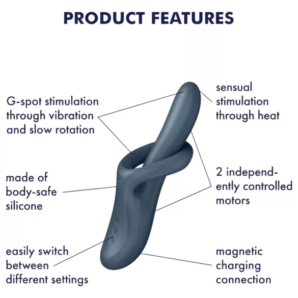 Satisfyer Heat Flex 4 - вибратор за клитор с нагряваща функция - сив