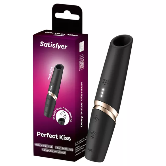 Satisfyer - вибратор с форма на червило - черен