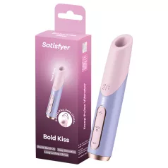  Satisfyer Bold Kiss - вибратор с въздушни вълни във форма на червило (розов)