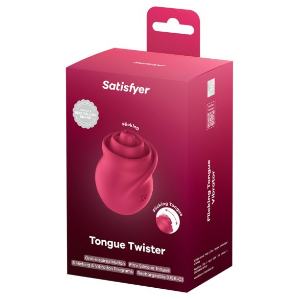 Satisfyer Tongue Twister - въртящ клиторен вибратор с език - розов