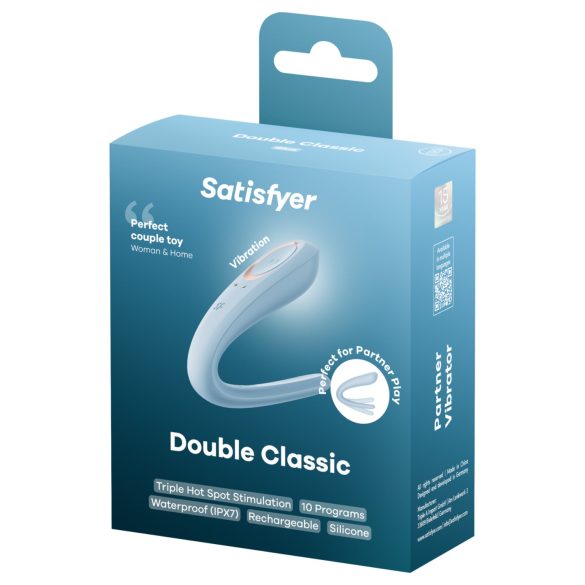 Satisfyer Double Classic - вибратор за двойки (син)