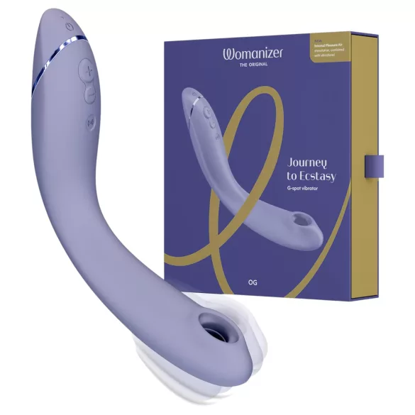 Womanizer OG - вибратор за G-точка 2в1 с въздушни вълни - презареждащ, лилав
