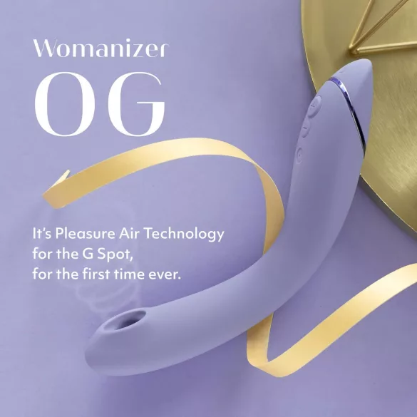 Womanizer OG - вибратор за G-точка 2в1 с въздушни вълни - презареждащ, лилав