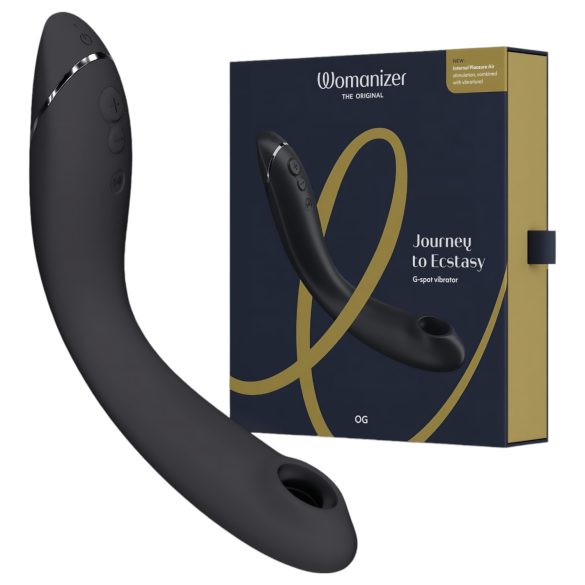 Womanizer OG - презареждащ се 2 в 1 вибратор с въздушни вълни (черен)