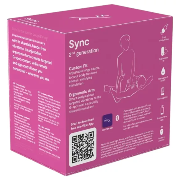 We-Vibe Sync - вибратор за двойки с приложение и дистанционно управление (розов)