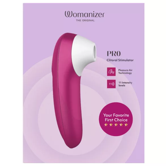 Womanizer Pro - стимулатор за клитор с въздушни вълни (розов)