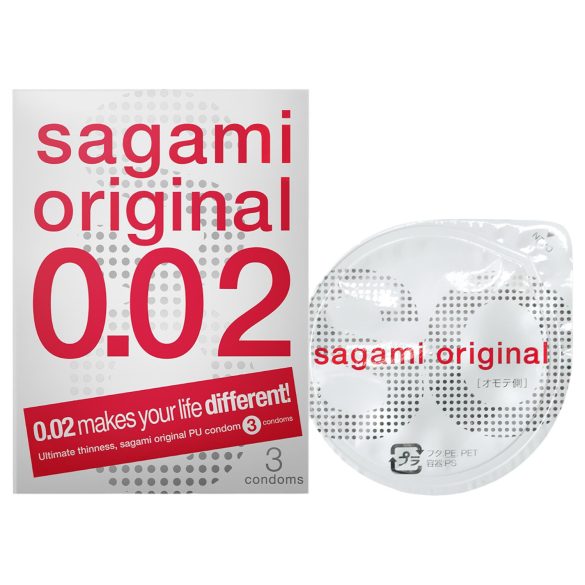Sagami Original 0,02 - презерватив - ултратънък - 55мм (3бр)