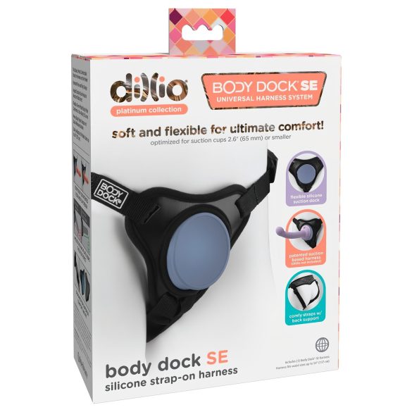 Dillio Body Dock SE - колан с дилдо (черно-синьо)