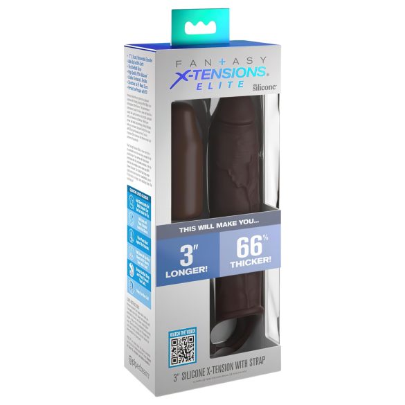 X-TENSION Elite 3 - пенис удължител с ринг (кафяв)