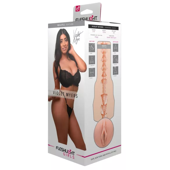 Fleshlight Violet Myers Waifu - реалистична вагина - натурален цвят