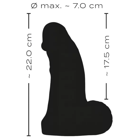 Realistixxx Real Giant - реалистичен дилдо с тестиси - 22 см - черен