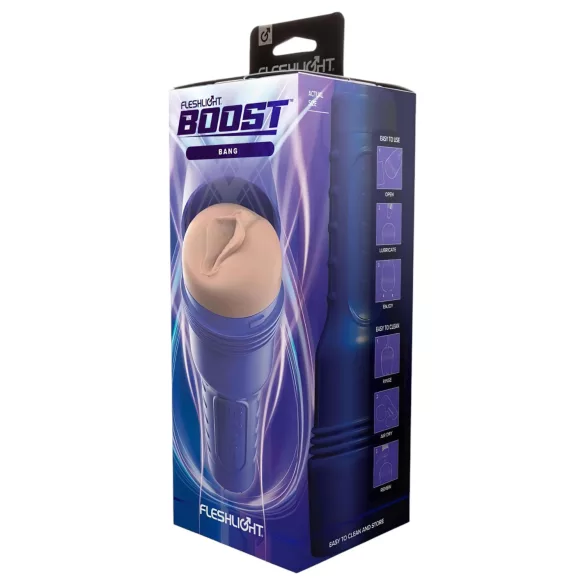 Fleshlight Boost Bang - реалистична изкуствена вагина мастурбатор - кафява